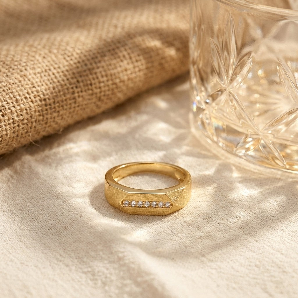 Brushed Signet Ring