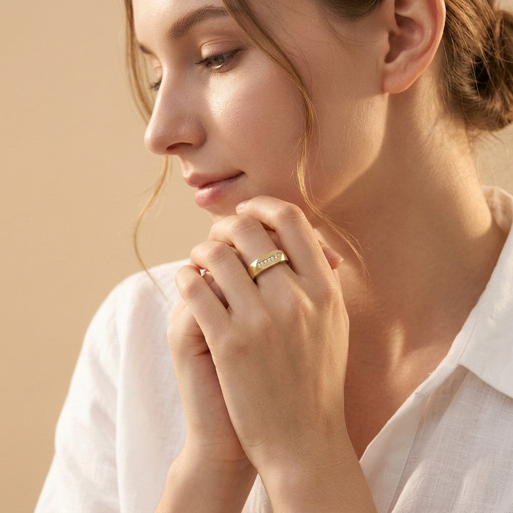 Brushed Signet Ring