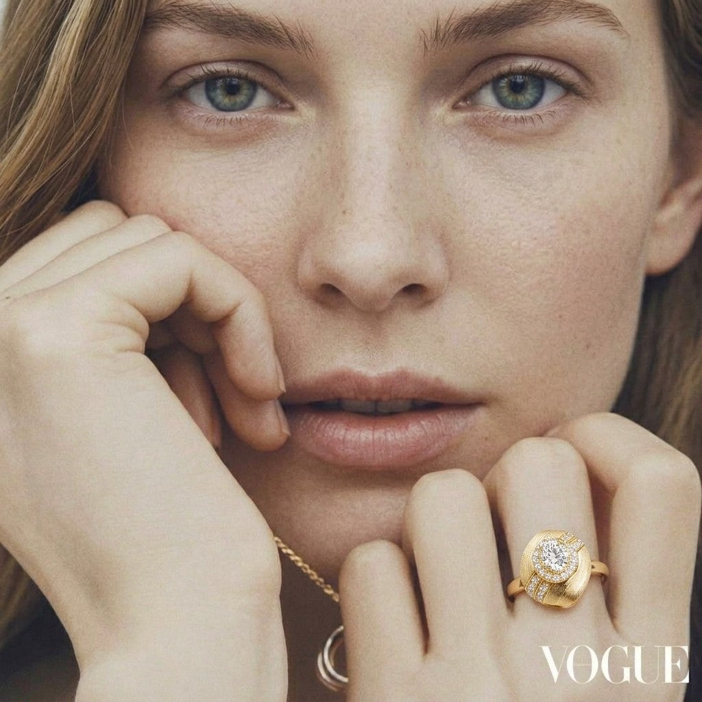 Brushed Egg-Shaped Ring