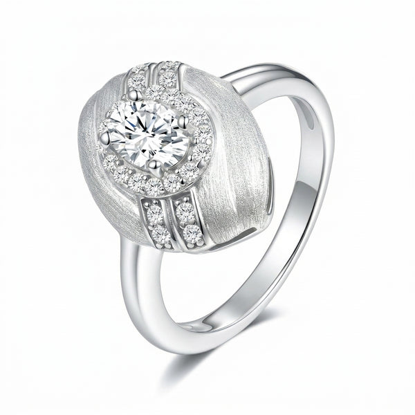 Brushed Egg-Shaped Ring