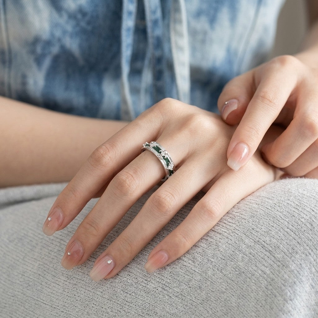 Moissanite Pavé Band Ring