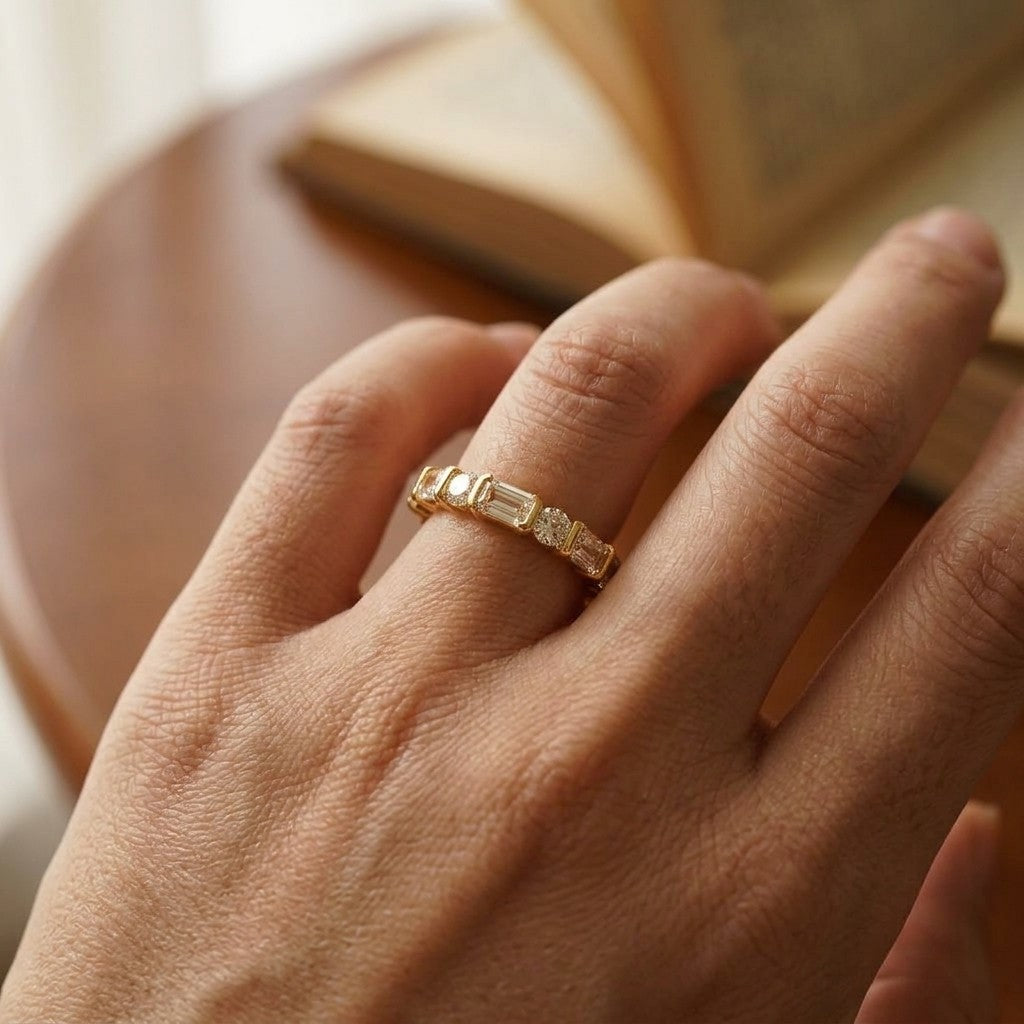 Moissanite Pavé Band Ring