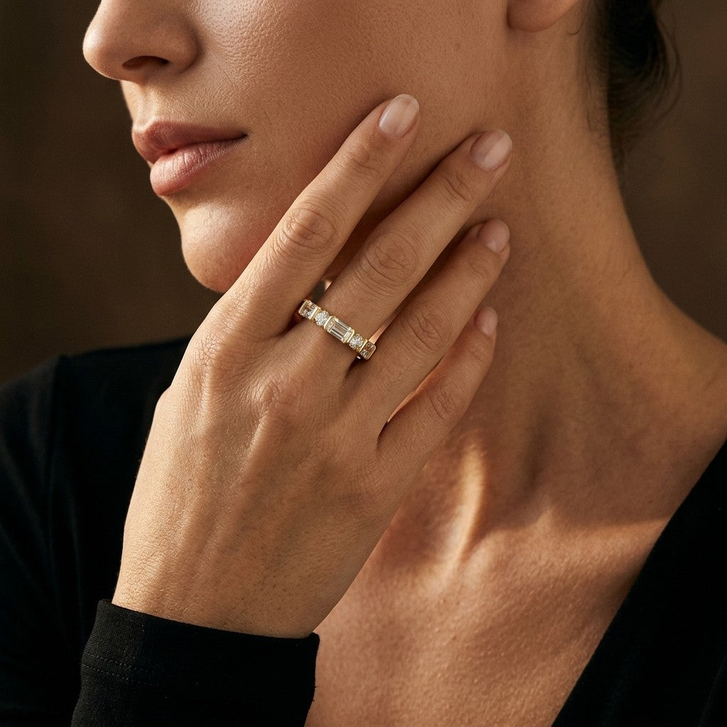 Moissanite Pavé Band Ring