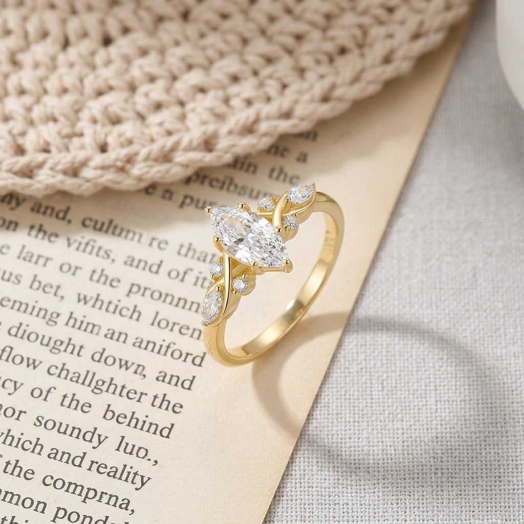 Moissanite Marquise Ring