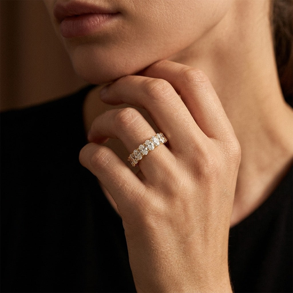Moissanite Pavé Band Ring