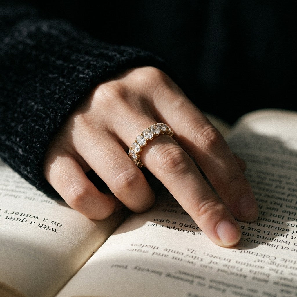 Moissanite Pavé Band Ring