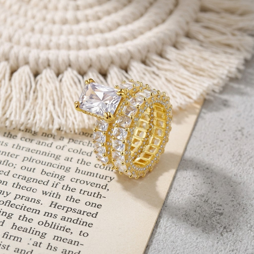 Moissanite Bridal Ring Set