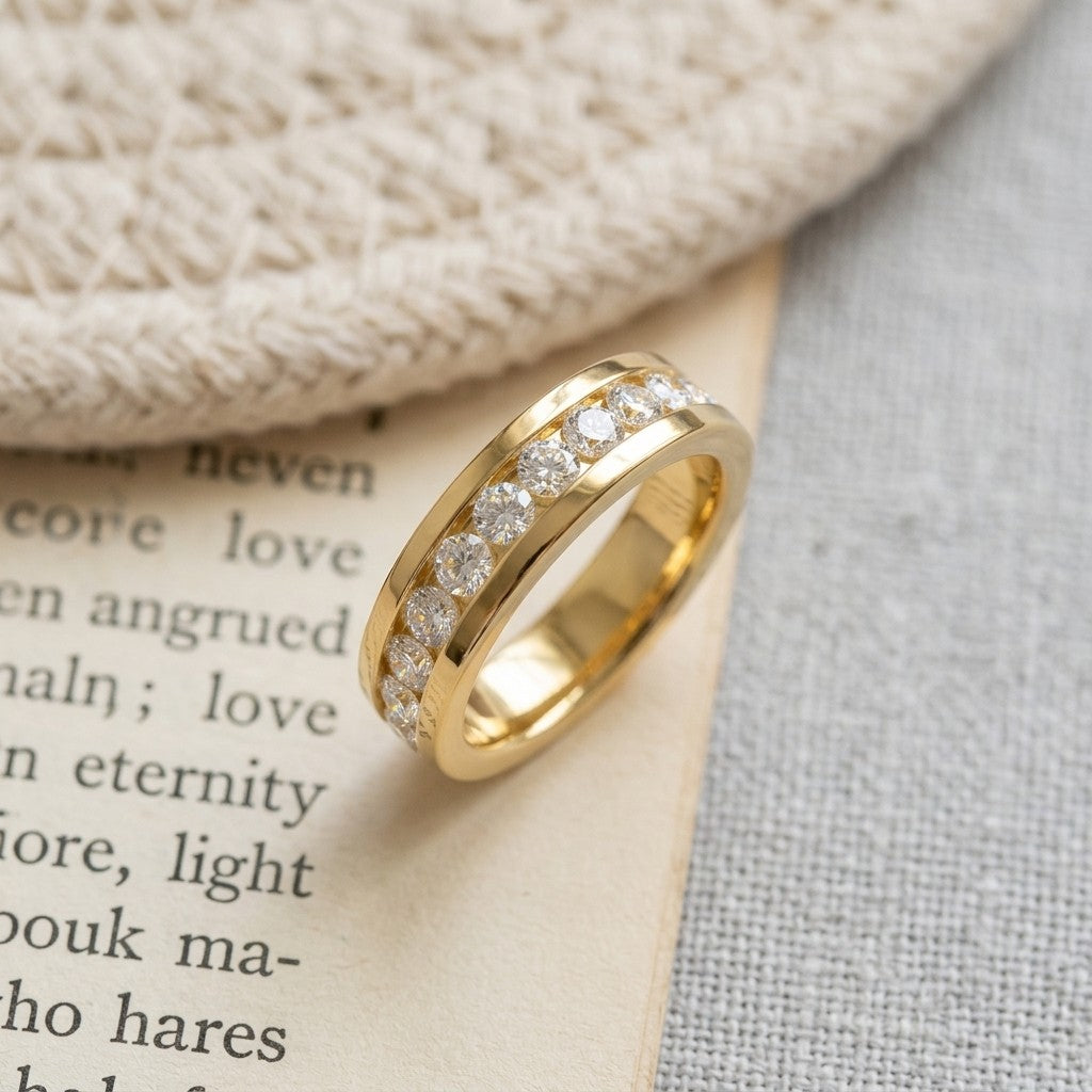 Moissanite Pavé Band Ring