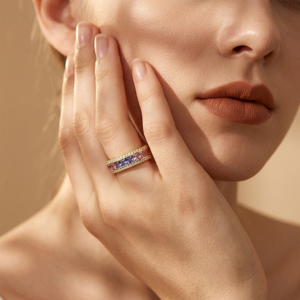 Moissanite Pavé Band Ring