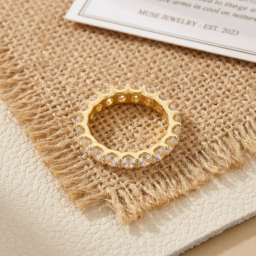 Moissanite Pavé Band Ring