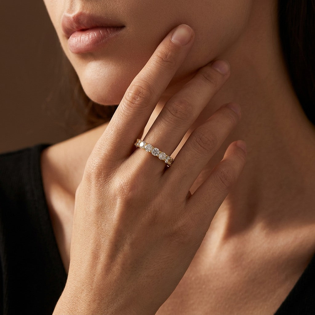 Moissanite Pavé Band Ring