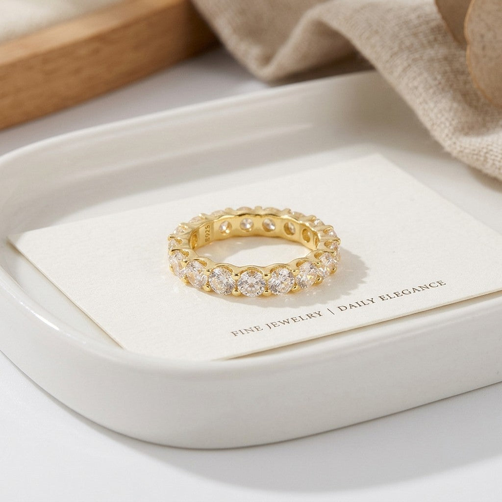 Moissanite Pavé Band Ring