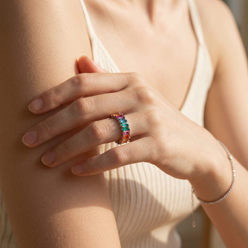Emerald-Cut Eternity Band Ring