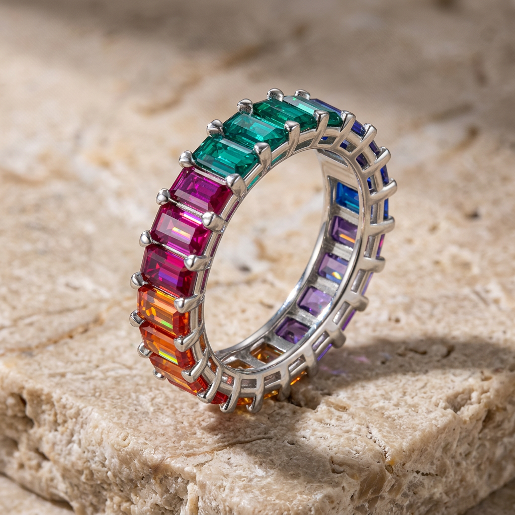 Emerald-Cut Eternity Band Ring