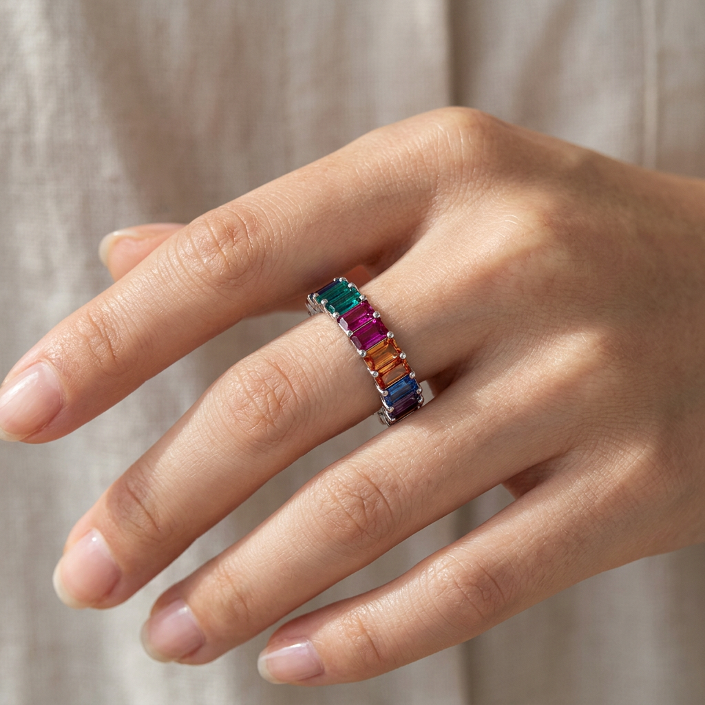 Emerald-Cut Eternity Band Ring