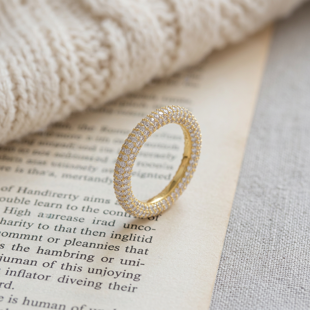 Moissanite Full Eternity Pavé Band Ring