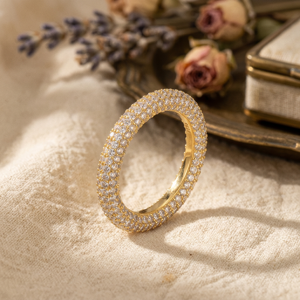 Moissanite Full Eternity Pavé Band Ring