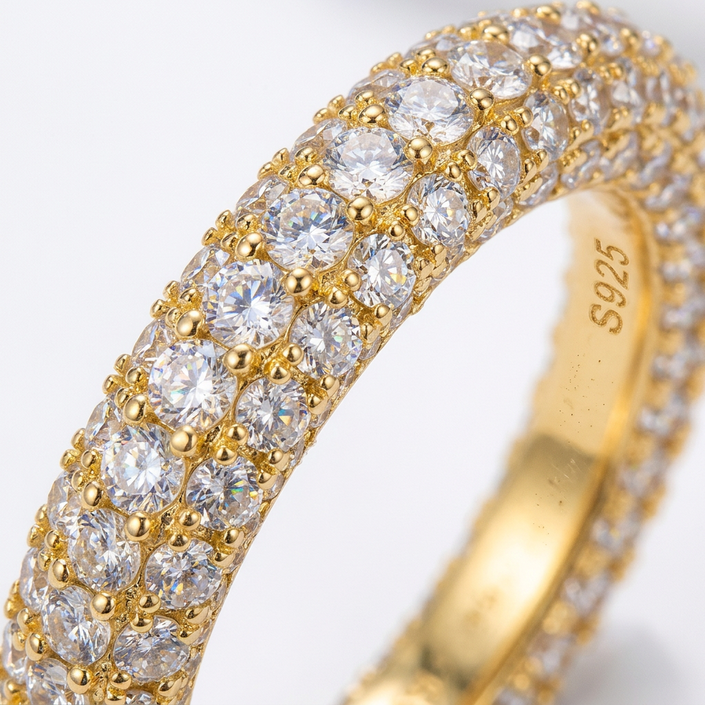 Moissanite Full Eternity Pavé Band Ring