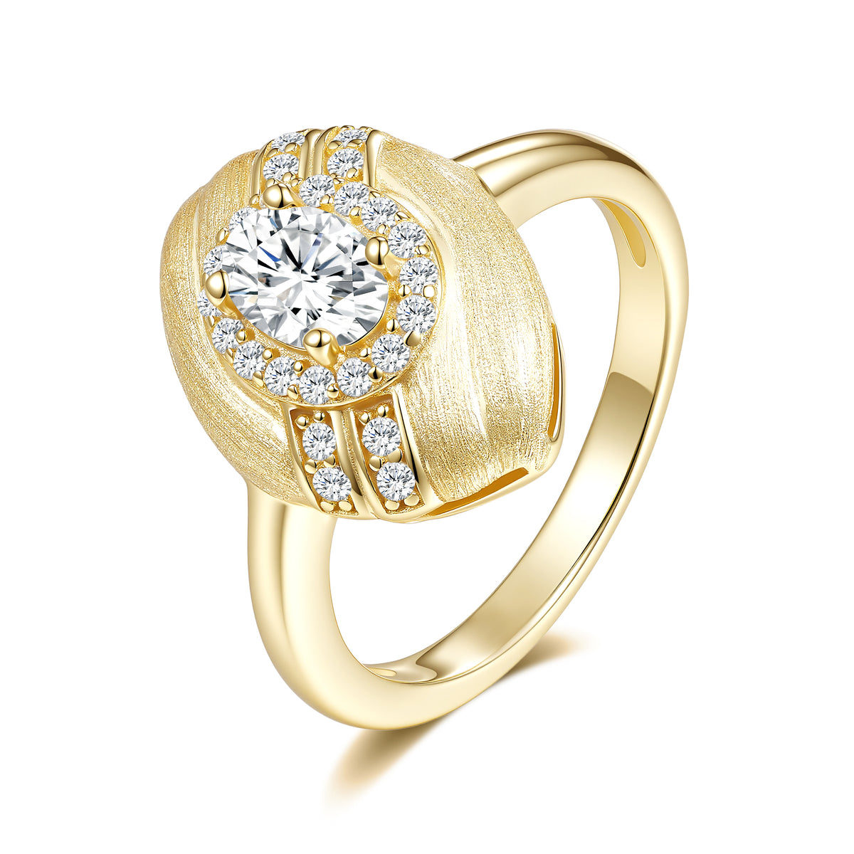 Brushed Egg-Shaped Ring