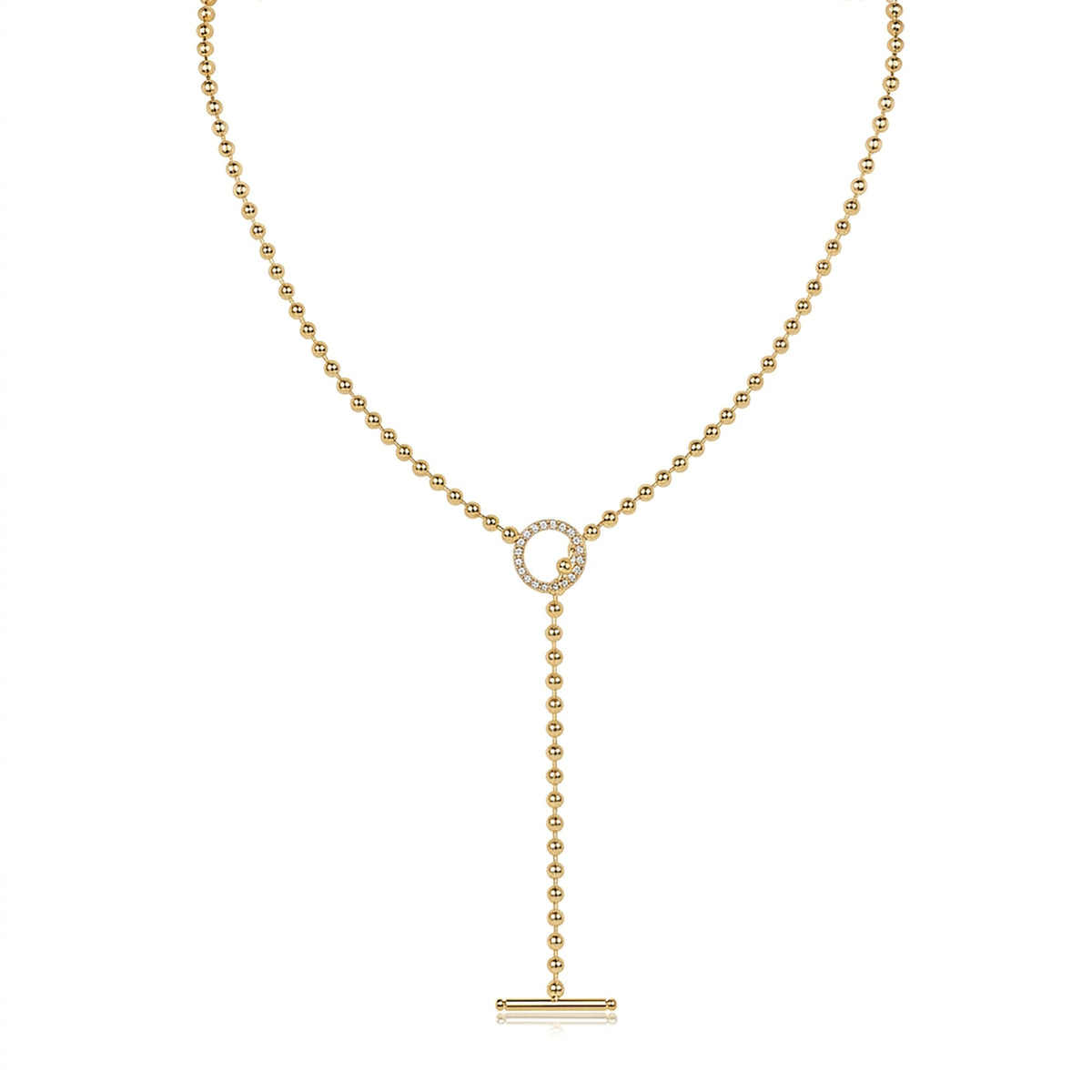 Adallind 14K Gold OT Toggle Moissanite Necklace