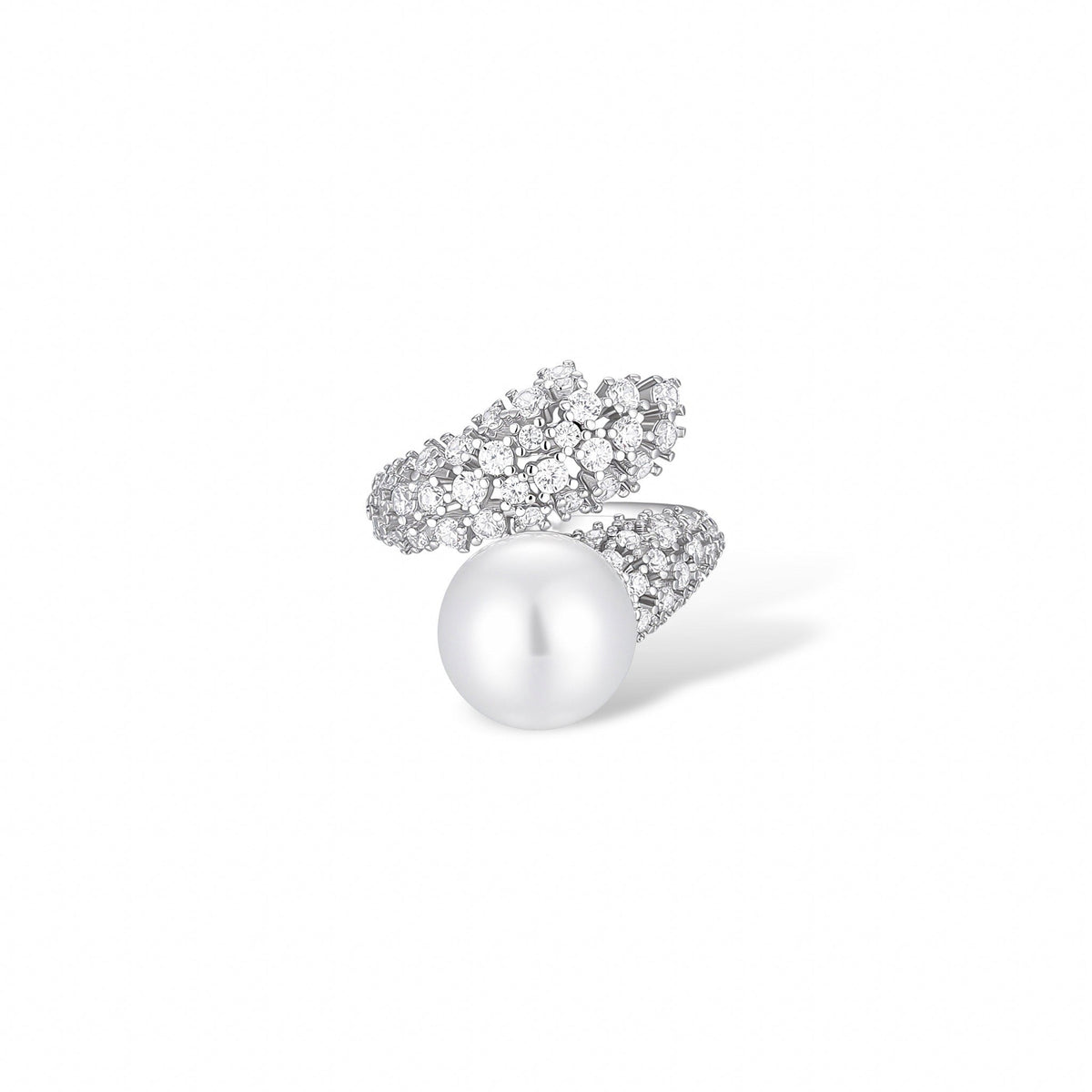 Agile White Pearl Open Ring