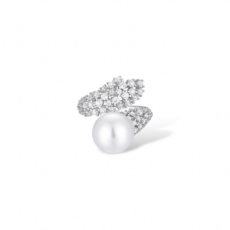 Agile White Pearl Open Ring