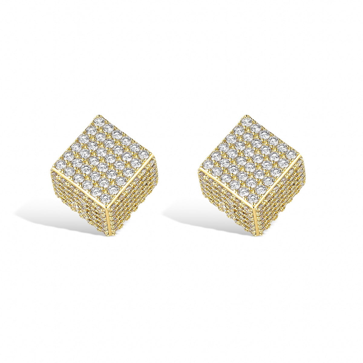Albane 14K Gold Cube Stud Earrings
