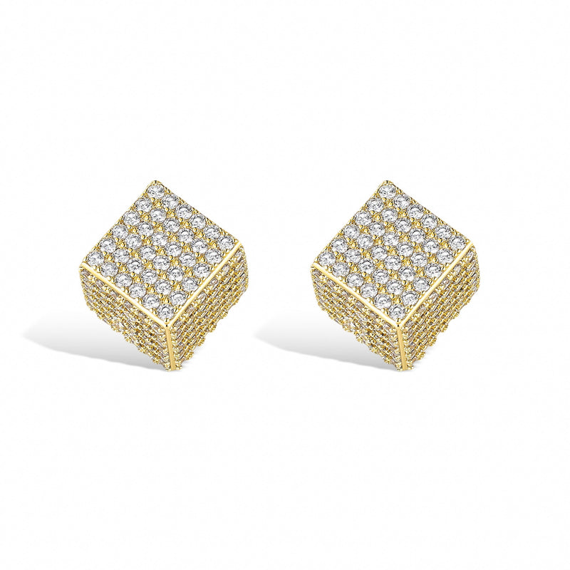 Albane 14K Gold Cube Stud Earrings