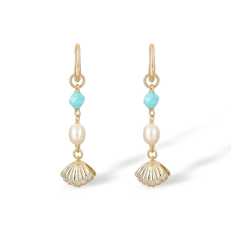 Araminte Turquoise Pearl Shell Earrings