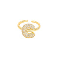 Ariane 14K Yellow Gold Initial Letter Open Ring