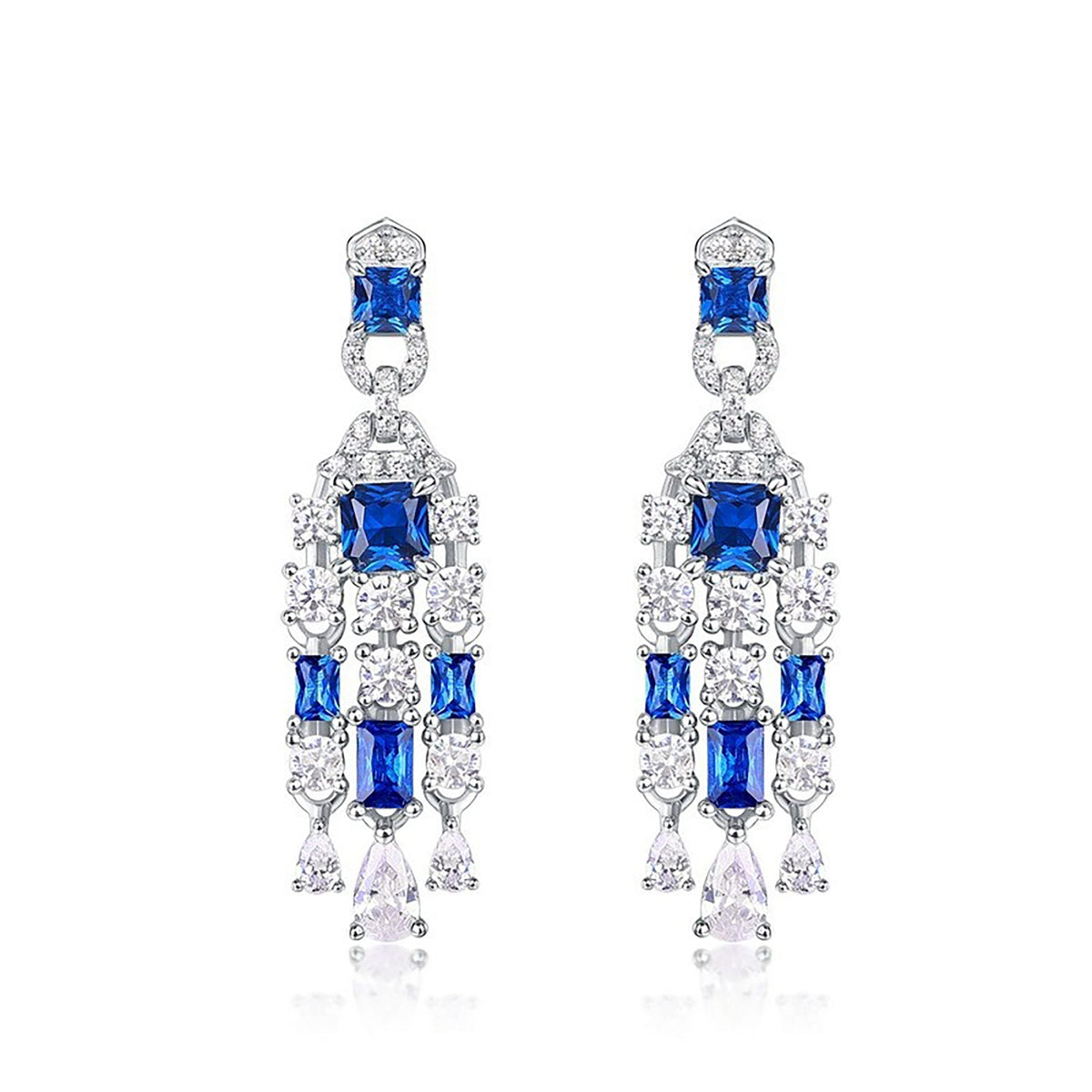 Artémis Navy Blue Tassel Earrings