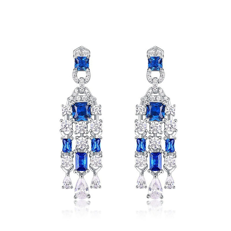 Artémis Navy Blue Tassel Earrings