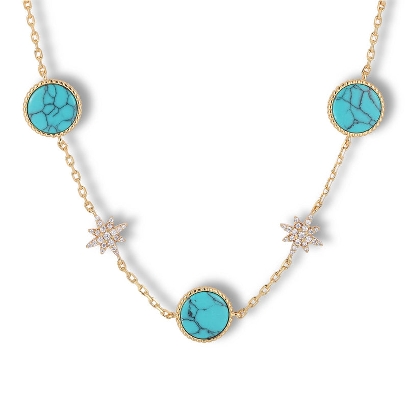 Azalaïs Lake Blue Starburst Necklace