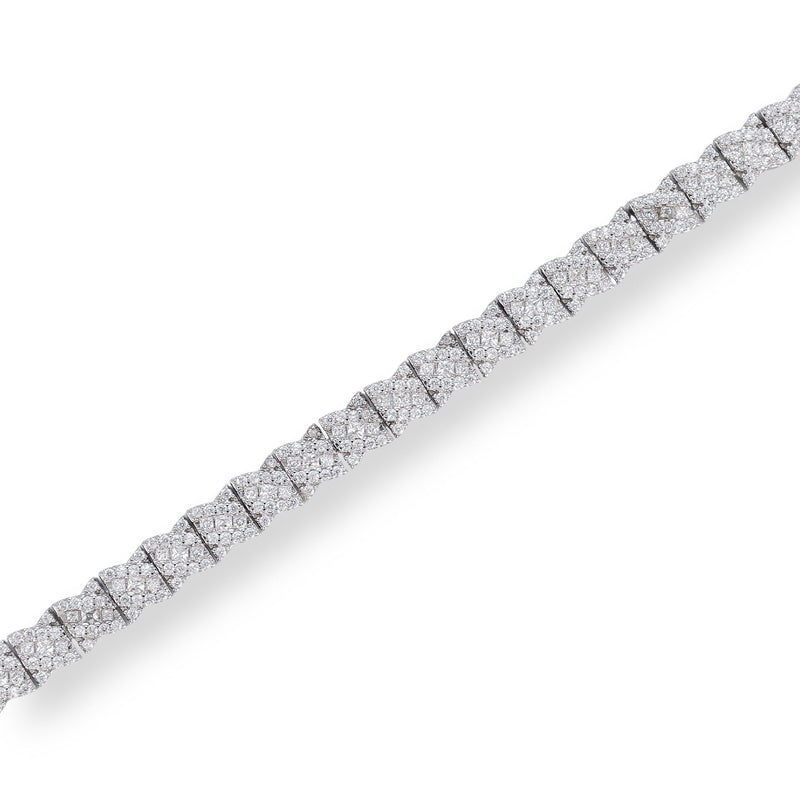 Bernhilde White Quilted Tennis Bracelet