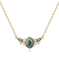 Brielle 14K Green Moss Oval Necklace