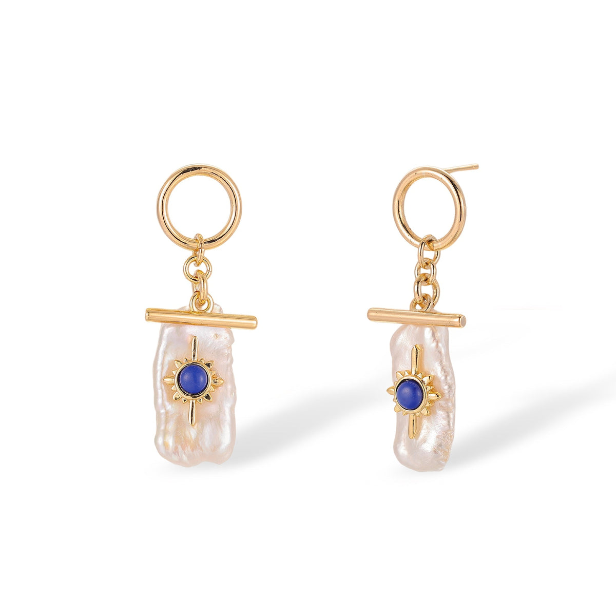 Brunehilde Lapis Lazuli Baroque Pearl Earrings