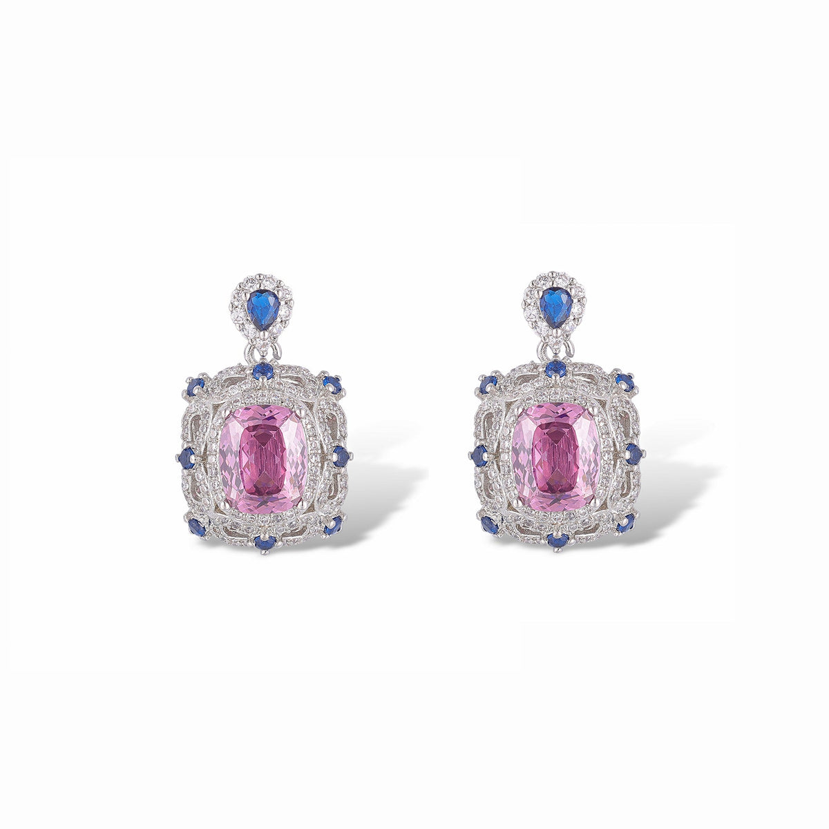 Carina Pink Cushion Earrings