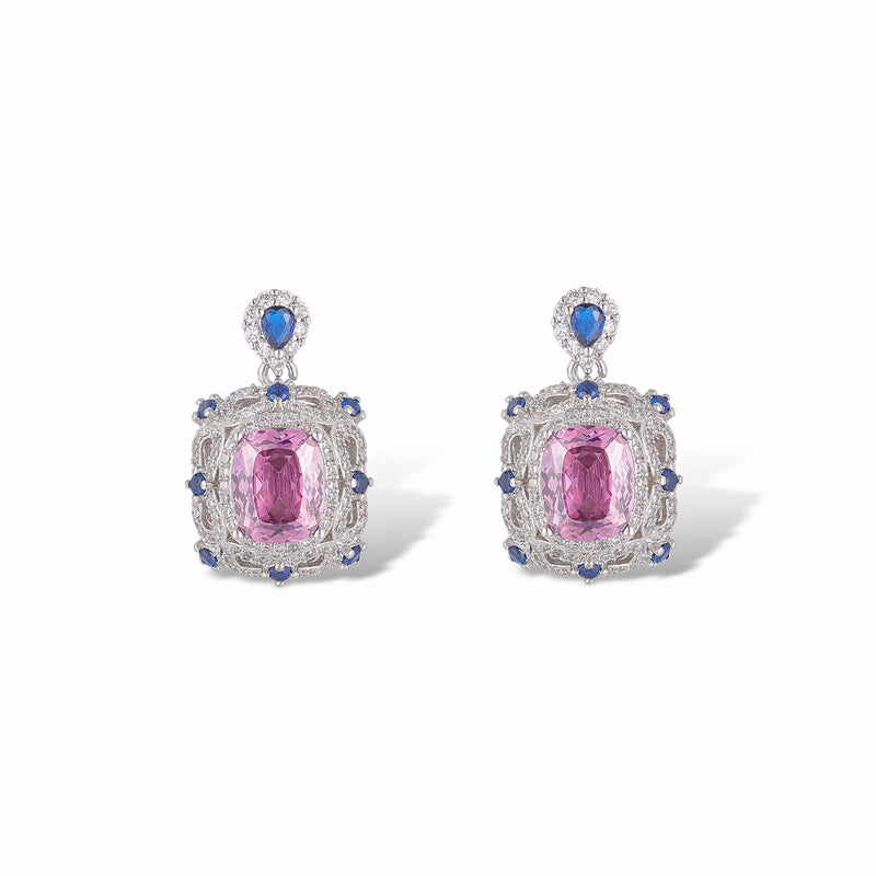 Carina Pink Cushion Earrings