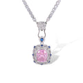 Carina Pink Cushion Pendant Necklace