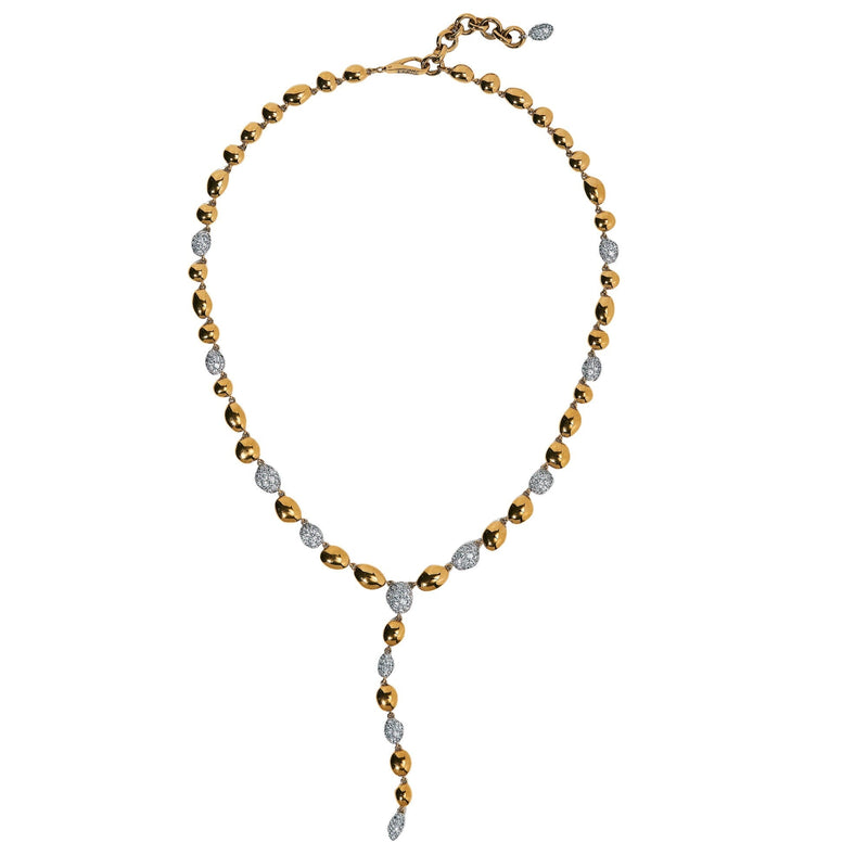 Carine 14K Gold Pebble Y Shape Necklace