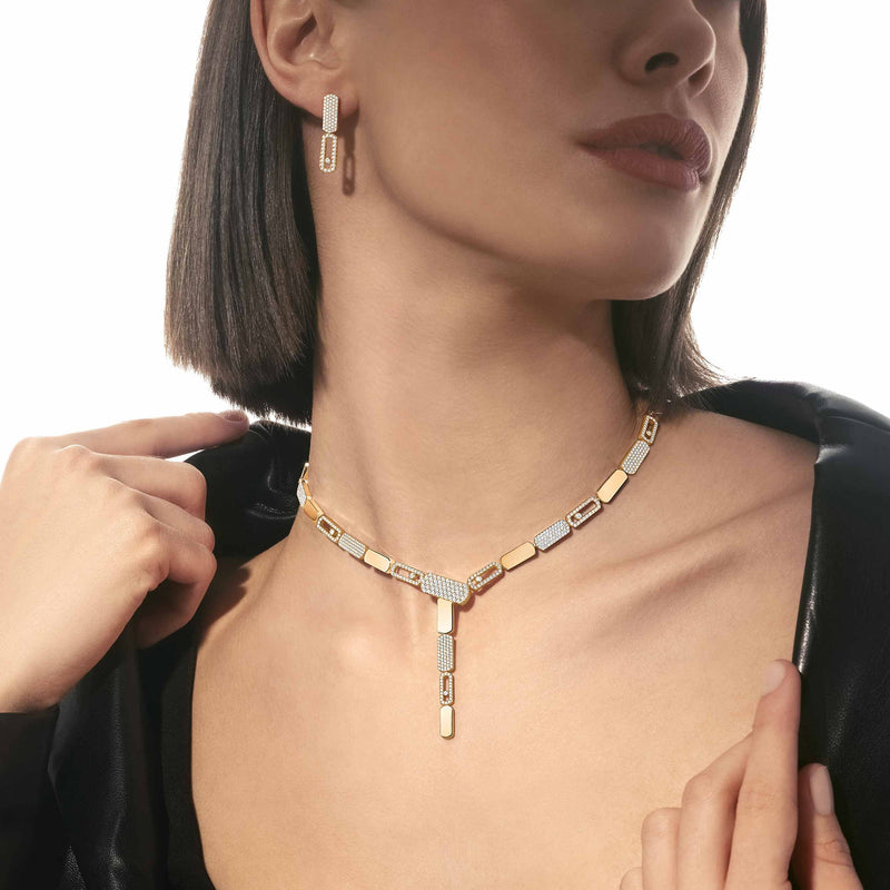 Carlotta 14K Yellow Gold Geometric Hollow Links Necklace
