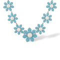 Cendrine Blue Floral Pearl Necklace