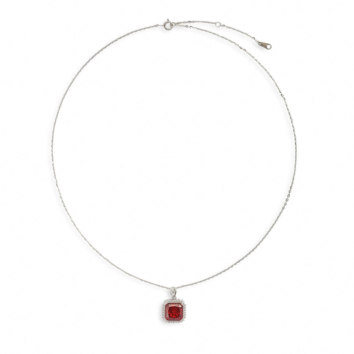Chic Ruby Square Necklace