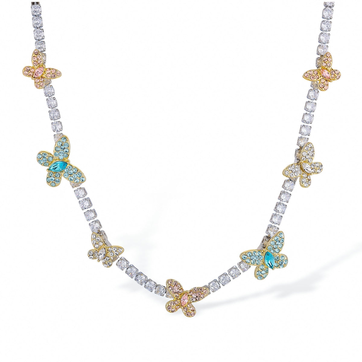 Christa Multicolor Butterfly Choker Necklace