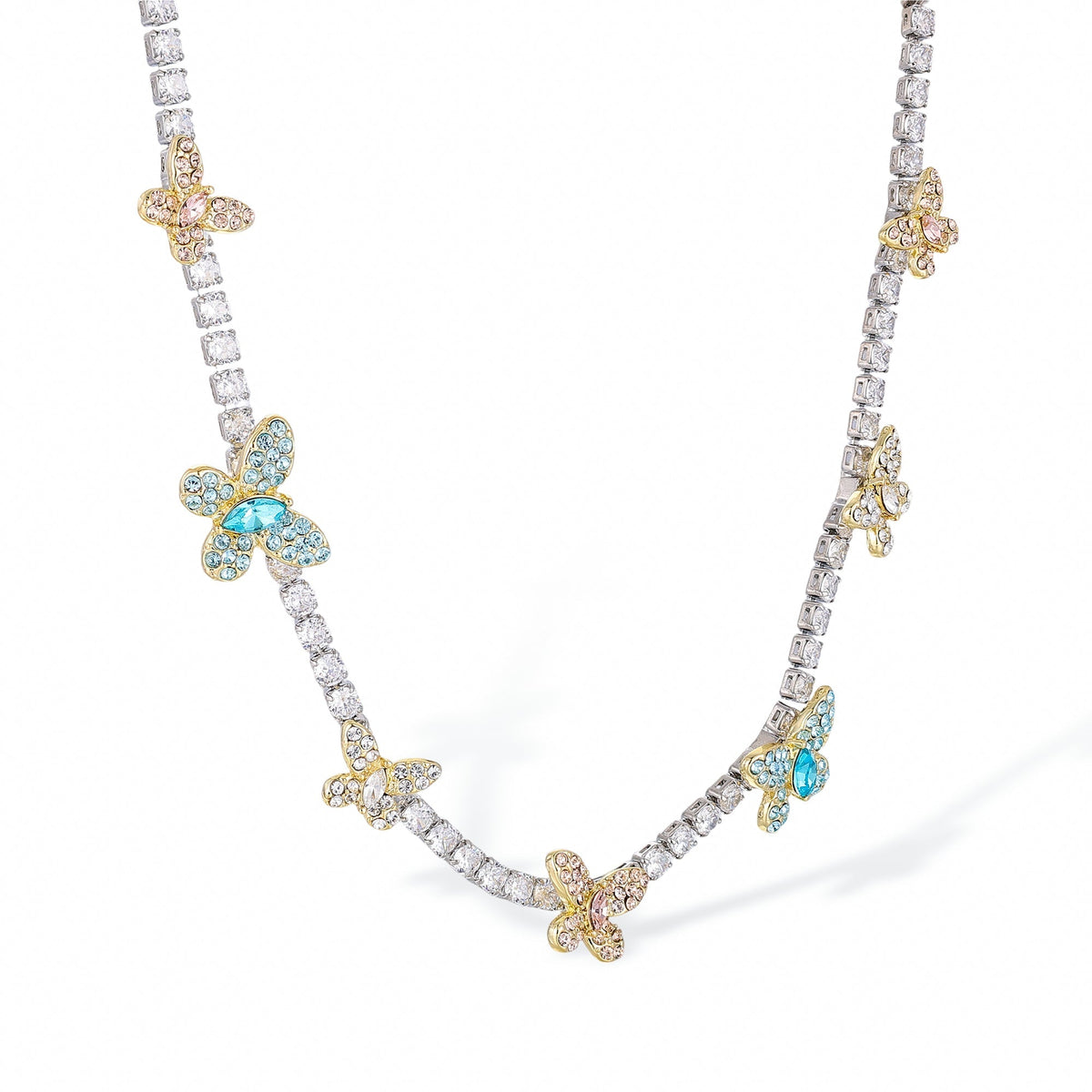 Christa Multicolor Butterfly Choker Necklace