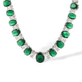 Clarisse Green Oval Marquise Necklace