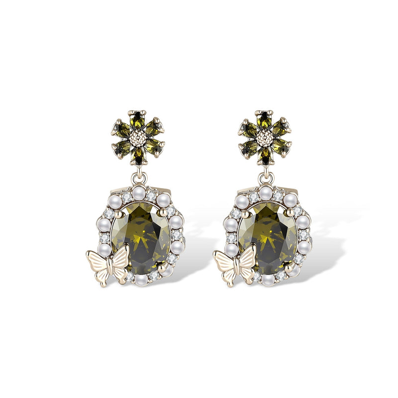 Danaus Green Butterfly Earrings