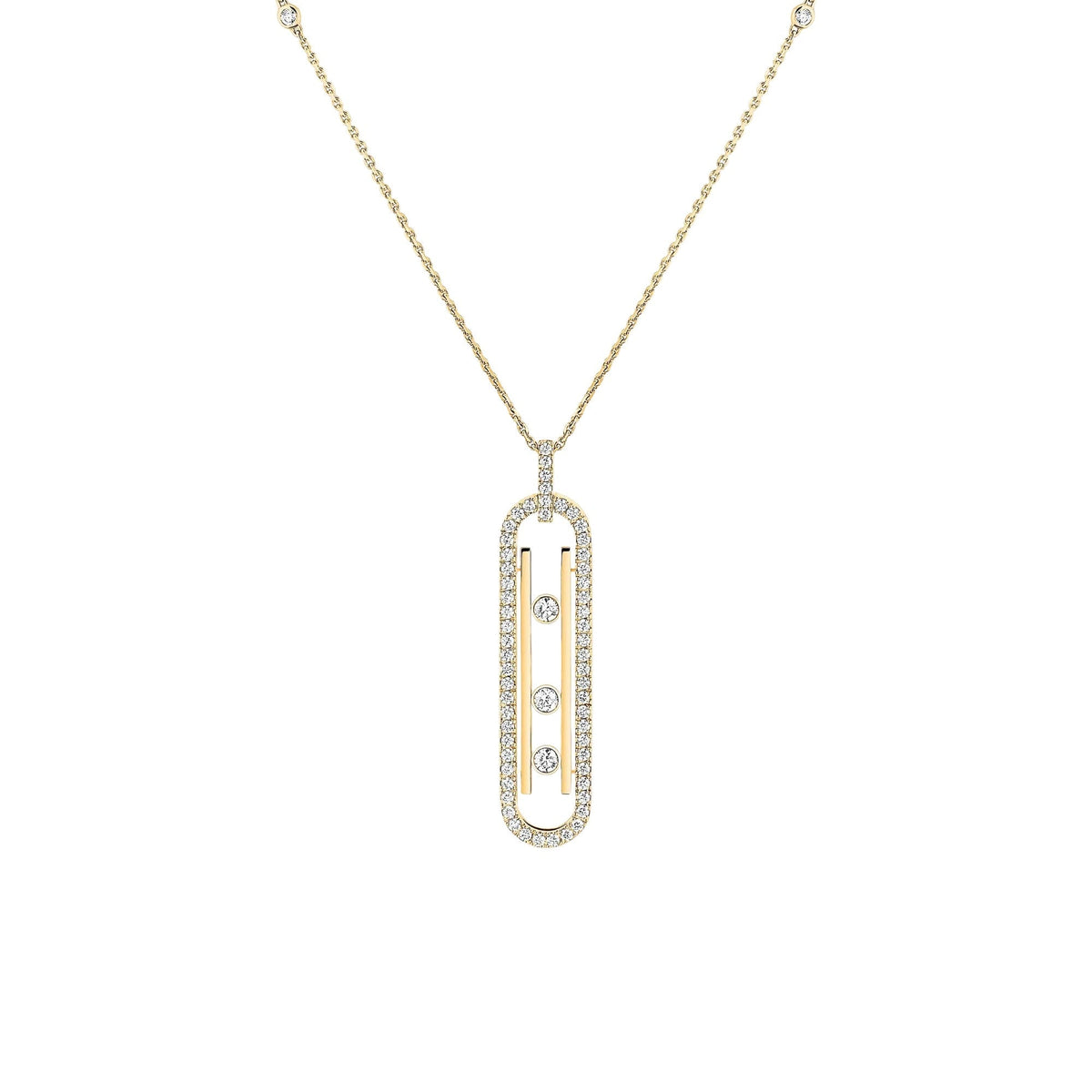 Dankrun 14K Gold Vertical Bar Necklace