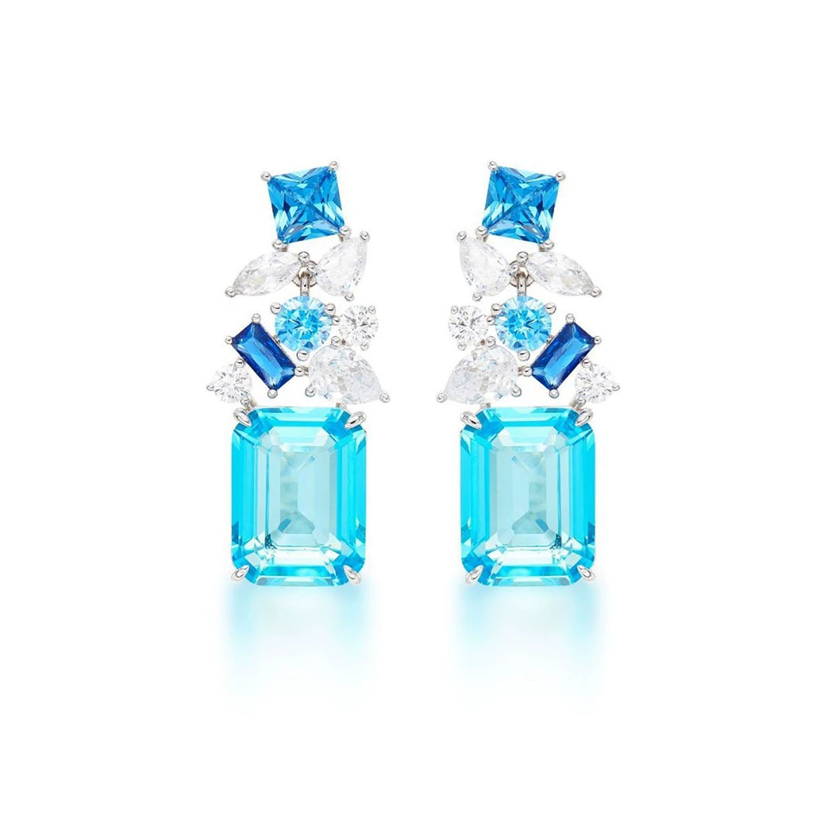 Dellarose Blue Emerald Earrings