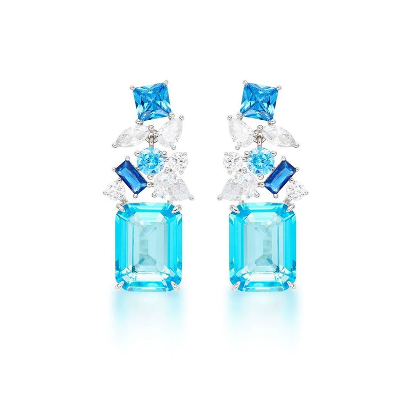 Dellarose Blue Emerald Earrings